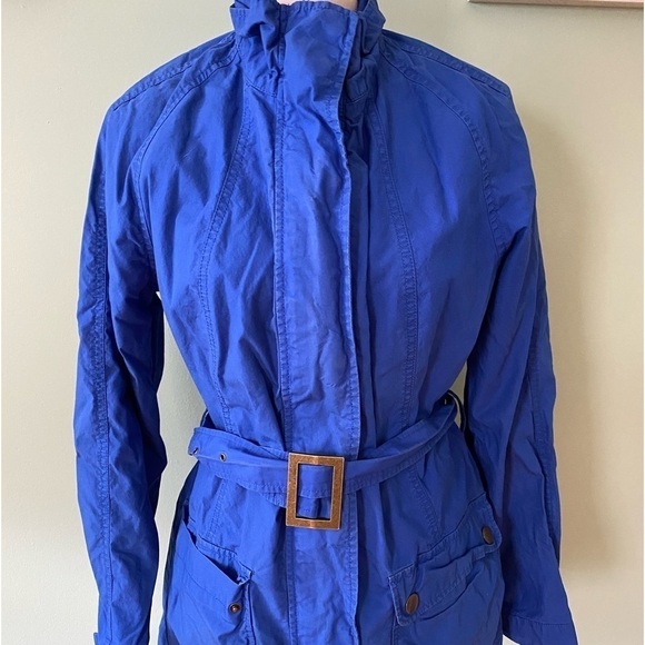Women’s Banana Republic Distressed Blue Button up Jacket Size Large - Picture 1 of 12